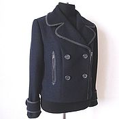 Одежда handmade. Livemaster - original item Short demi-season coat with edging, wool. Handmade.