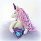 Unicorn soft toy with personalized heart. To buy a Christmas gift Christmas gifts for girls, girls, women. Pink - lavender. Svetlenky. Fair Masters.
