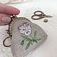 Purse Keychain with clasp Hand embroidery Viola. Key chain. Comfortable gifts. Online shopping on My Livemaster.  Фото №2