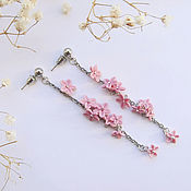 Украшения handmade. Livemaster - original item Stud Earrings with Miniature flowers Made of clay Pink Flower Earrings. Handmade.