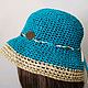 Hat Blue lagoon Raffia natura R-R:54-55. Hats1. Madame Ganna. Online shopping on My Livemaster.  Фото №2