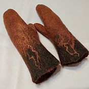 Аксессуары handmade. Livemaster - original item Mittens felted, warm, woolen. Women`s mittens.. Handmade.
