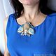 Brooch-pendant with fur 'Moth in the blue'. Brooches. Anastasiya Kozlova. My Livemaster. Фото №6