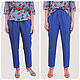 Classic trousers narrowed with an elastic band blue, Pants, Moscow,  Фото №1