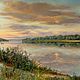 Картина река, холст, масло, 60х90 см. р.Ока. Утренняя прохлада. Картины. 'Живая палитра' Ольги Тикуновой. Ярмарка Мастеров.  Фото №4