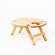 Wine table with folding legs made of Siberian Cedar #VN2. Trays. ART OF SIBERIA. Online shopping on My Livemaster.  Фото №2