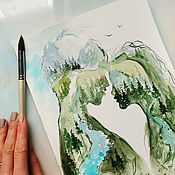 Материалы для творчества handmade. Livemaster - original item Master class drawing a picture in watercolor. Handmade.