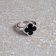 Stylish white gold clover ring with natural onyx. Rings. jewelry-market. Online shopping on My Livemaster.  Фото №2