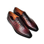 Обувь ручной работы handmade. Livemaster - original item Oxfords made of genuine crocodile leather, hand-painted!. Handmade.