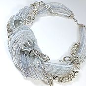 Украшения handmade. Livemaster - original item Silver Pool Necklace Beads Rhinestone. Handmade.