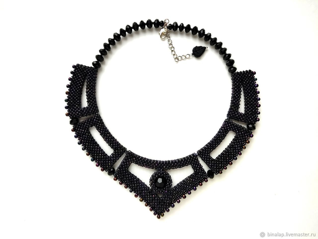 Black Gothic Necklace with agate beads, Necklace, Moscow,  Фото №1