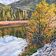 Заказать Осенняя гладь горной реки-Чуя. Сафронова Наталья (Painting-Altai). Ярмарка Мастеров. . Картины Фото №3