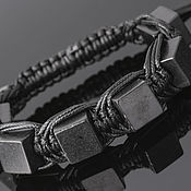 Украшения handmade. Livemaster - original item A bracelet made of beads: Men`s Arachne Bracelet with Shungite Black. Handmade.