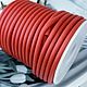 1 m rubber hollow cord 4 mm red (3006-K), Cords, Voronezh,  Фото №1