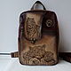 Custom-made leather backpack with engraving for Anna, Backpacks, Noginsk,  Фото №1