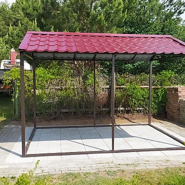Дача и сад ручной работы. Ярмарка Мастеров - ручная работа Беседка садовая с крышей из металлочерепицы. Handmade.
