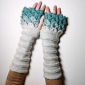 Аксессуары handmade. Livemaster - original item Mittens Long Knitted Warm Mittens Fingerless Gloves. Handmade.