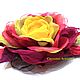 FABRIC FLOWERS. Chiffon rose brooch ' Fiji'. Brooches. fioridellavita. My Livemaster. Фото №5