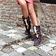 botas: INDIANINI marrón-botas Italianas hechas a mano. High Boots. Febe-handmade. Ярмарка Мастеров.  Фото №5