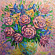 Картина Пионы маслом. Цветы в вазе картина маслом 40х50 см