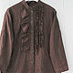 Brown boho blouse with ruffles, Blouses, Tomsk,  Фото №1