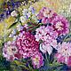  Oil painting ' Peonies in the garden', Pictures, Moscow,  Фото №1