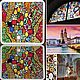 Mosaic painting with illumination  panel  stained glass Semi-precious stones. Pictures. House of the Sun (irina-bast). Online shopping on My Livemaster.  Фото №2