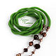 Lariat 'Green Apple and chocolate'. Lariats. PatinaBeadJewellery. Online shopping on My Livemaster.  Фото №2