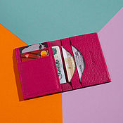 Сумки и аксессуары handmade. Livemaster - original item Cardholder Mini-wallet Hermes Fuchsia. Handmade.