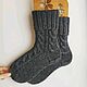 RussianSocks Носки вязаные серые мужские гольфы шерстяные, Носки, Москва,  Фото №1