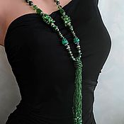 Работы для детей, handmade. Livemaster - original item Green Long Beads Unusual Stylish boho jewelry buy gift. Handmade.