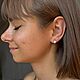 Серьги с жемчугом серебро. Серьги-пусеты. SILVAURA. Интернет-магазин Ярмарка Мастеров.  Фото №2