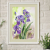Картины и панно handmade. Livemaster - original item Painting watercolor Irises. Handmade.