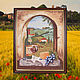 Hand Cross Stitch Painting Window to Tuscany. Pictures. valiamoro (valiamoro). My Livemaster. Фото №4