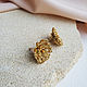 Stud Earrings Sunny Flower, Gold Stud Earrings. Stud earrings. moonlace. Online shopping on My Livemaster.  Фото №2