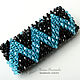 Beaded bracelet and beads Zigzag weave blue black. Bead bracelet. Marina Brusinenko - Jevelry. Online shopping on My Livemaster.  Фото №2