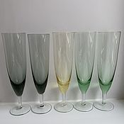 Винтаж handmade. Livemaster - original item Vintage colored glasses 4 pcs USSR wine glasses SOVIET SHOT GLASSES. Handmade.