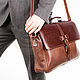 Men's leather briefcase 'Oxford' brown. Men\'s bag. Russian leather Guild. My Livemaster. Фото №5