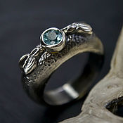 Украшения handmade. Livemaster - original item Silver ring with natural stone, silver ring with apatite. Handmade.