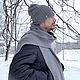 Комплект Шапка двойная и  длинный шарф НОРИС/ЮСТАС светло-серый. Комплекты головных уборов. Вязаный кэжуал  UNIC Ирина. Ярмарка Мастеров.  Фото №5