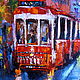 Oil painting of the St. Petersburg tram. Pictures. Vladyart. Online shopping on My Livemaster.  Фото №2