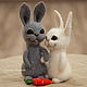Bunnies (composition of wool, felted toys). Felted Toy. Felt toy fromKristina Antropova. Online shopping on My Livemaster.  Фото №2