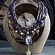 Multi-layered Boho leather necklace 'Amethyst clouds', Necklace, Moscow,  Фото №1