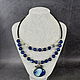 Order Natural Agate Author's necklace with pendant grey and blue agate. naturalkavni. Livemaster. . Necklace Фото №3