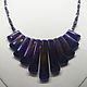Necklace Purple glitter 47 cm. Necklace. Selberiya shop. My Livemaster. Фото №4