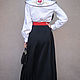 Long black balloon skirt, cotton skirt, Maxi skirt. Skirts. KVITKA. Online shopping on My Livemaster.  Фото №2
