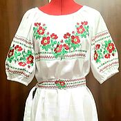 Одежда handmade. Livemaster - original item Embroidered dress ZhP3-056. Handmade.