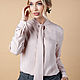 Order MARGARET powder blouse 44/46 - 56 cotton 100%. BRAGUTSA. Livemaster. . Blouses Фото №3