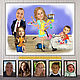 Family cartoon pictures. A birthday present for my wife from my husband, Caricature, Moscow,  Фото №1