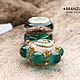 Order Emerald - set 3 pc European Beads lampwork - Charm large hole. Branzuletka (Branzuletka). Livemaster. . Bracelet set Фото №3